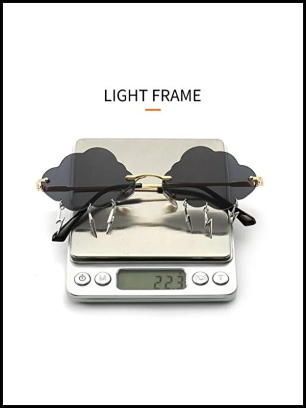 Rimless Wave Sunglasses Unisex Metal UV400 Shield Sun Glasses